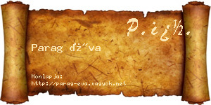 Parag Éva névjegykártya